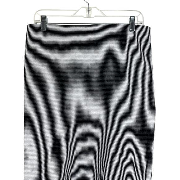 Premise Black White Striped Pencil Skirt Women's Size M Cotton Blend Workwear - Picture 3 of 12